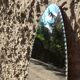 Long oval beveled mirror 60x17cm