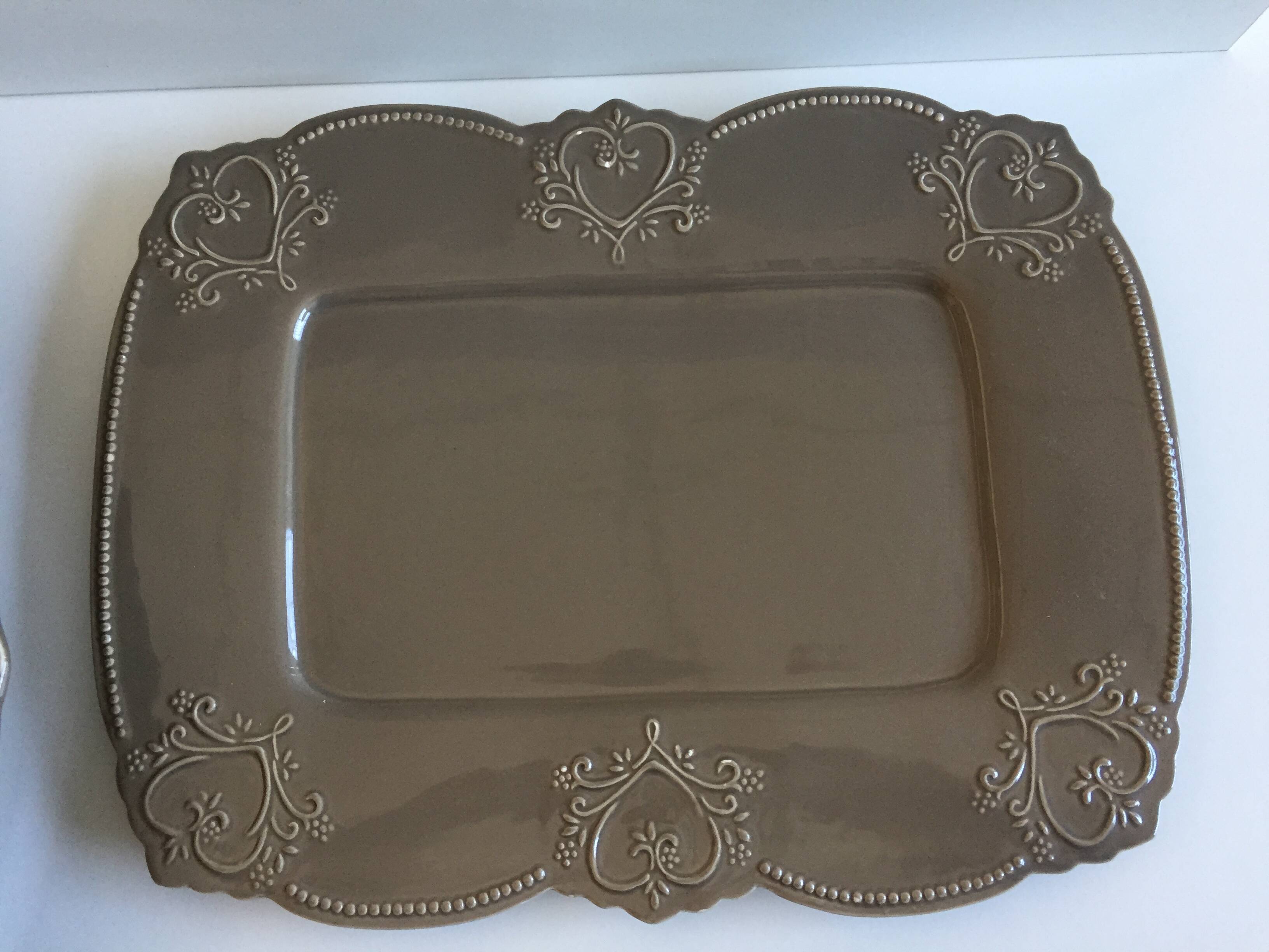 Tableware Service Table Design Meat or Vegetable Frosted Brown Porcelain