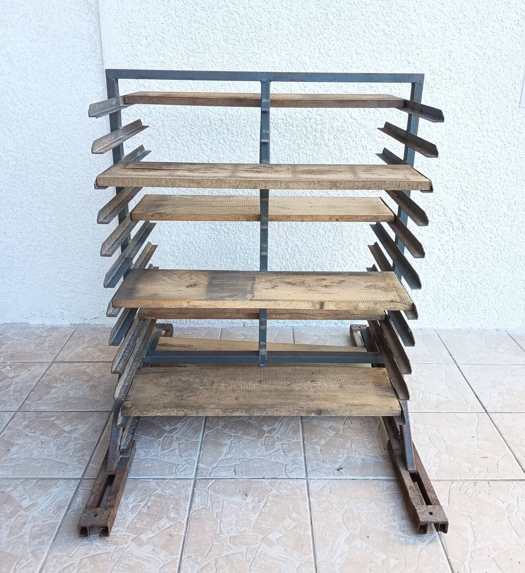 Etagère industrielle Meuble de métier métal et bois
