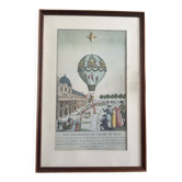 Old engraving – Perspective view of the Champ de Mars – Balloon ascent