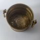Vintage brass jardinière or wine bucket from the 1970s, large container with double handles.