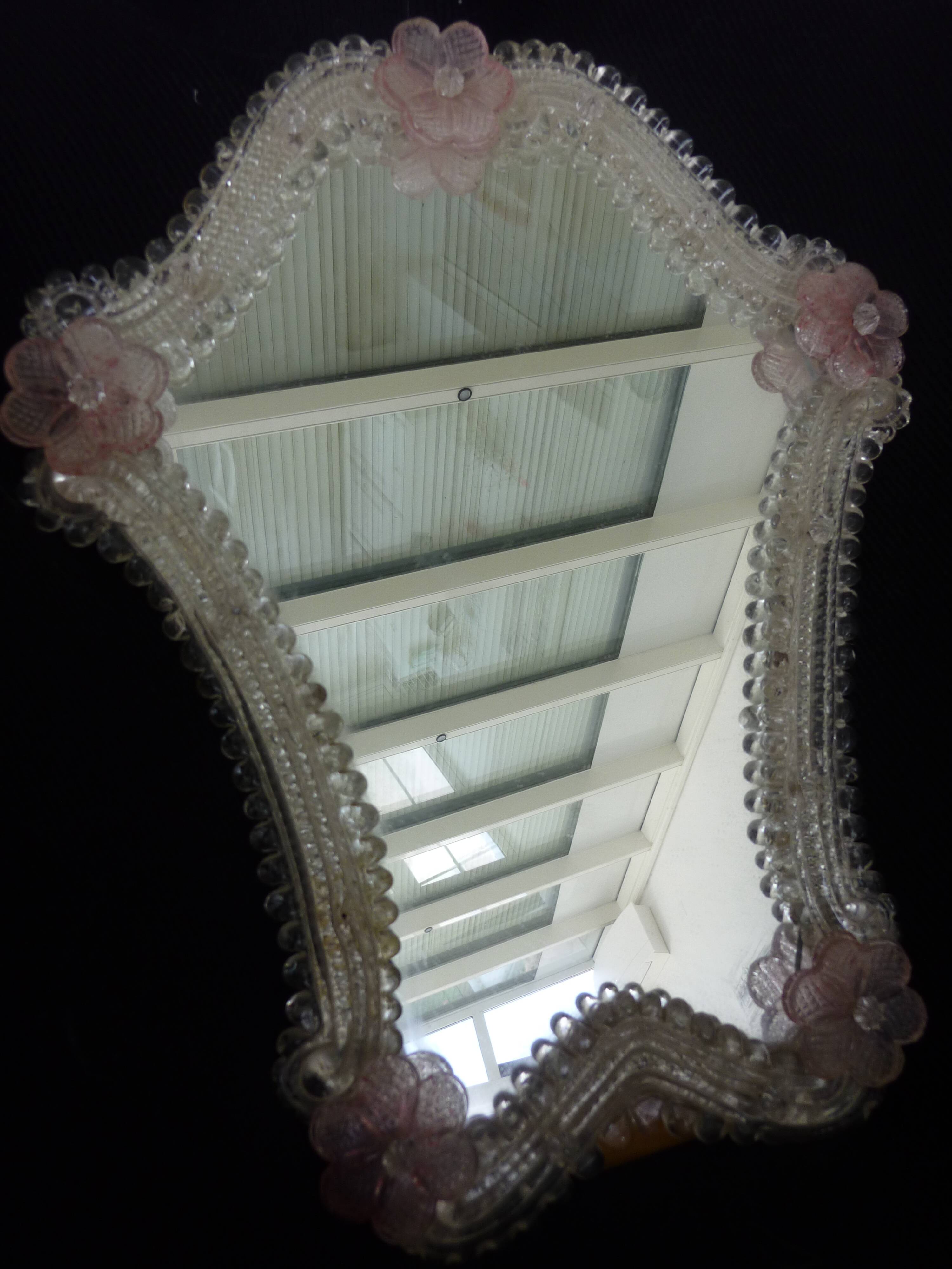 Former romantic Venetian mirror of the 50s Art Deco