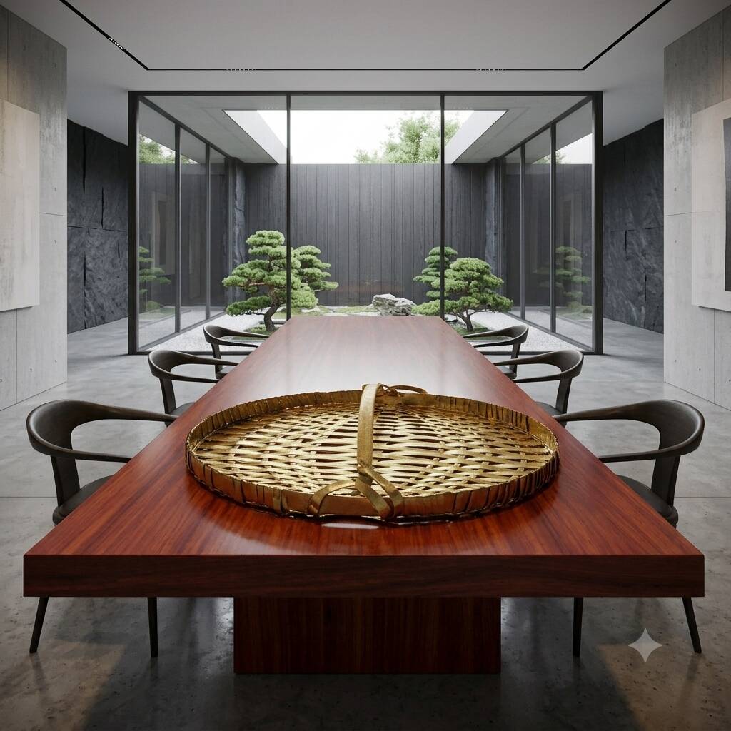 Hollywood regency monumental braided brass tray / centerpiece, Italy  1970
