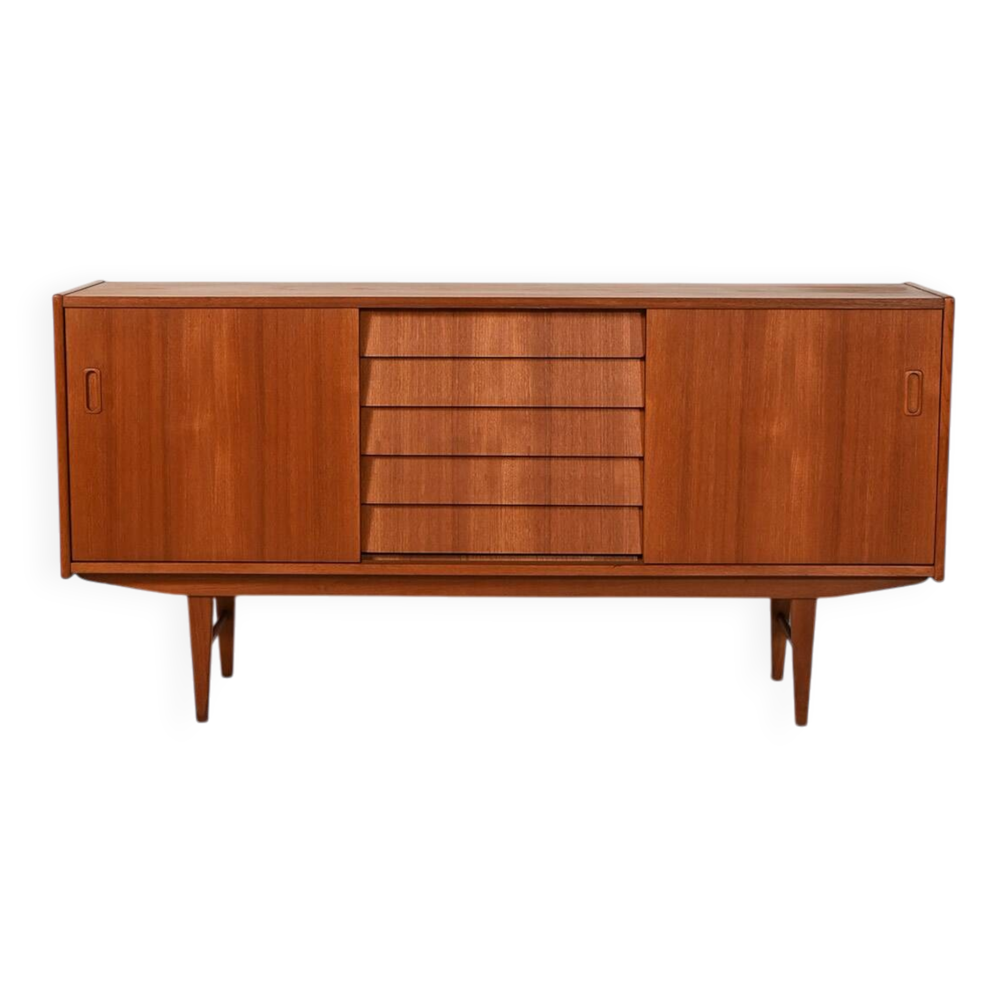 Scandinavian sideboard with louvered drawers, 1950s/60s