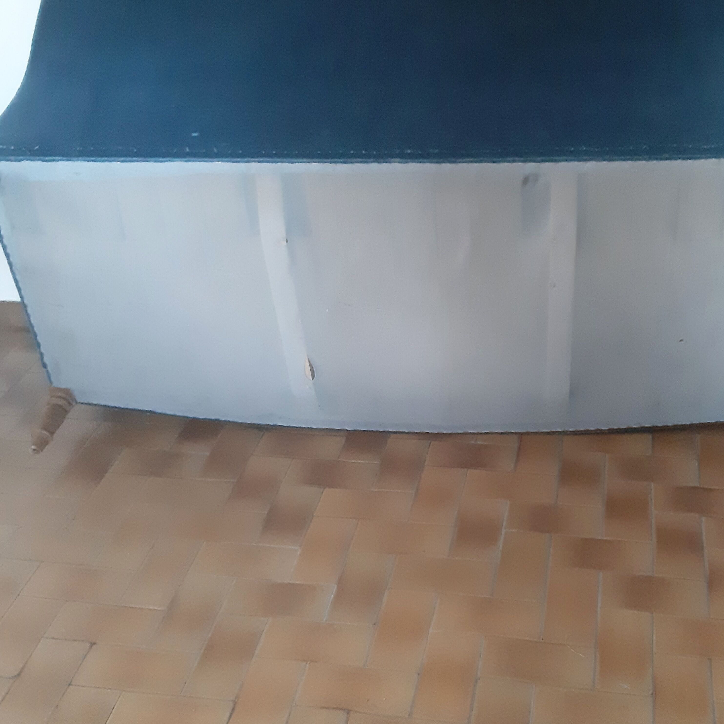 Sofa and its two vintage armchairs in blue velvet