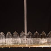 Luxury Large Size Art Decò Chandelier By Barovier e Toso, Murano Glass, 1940