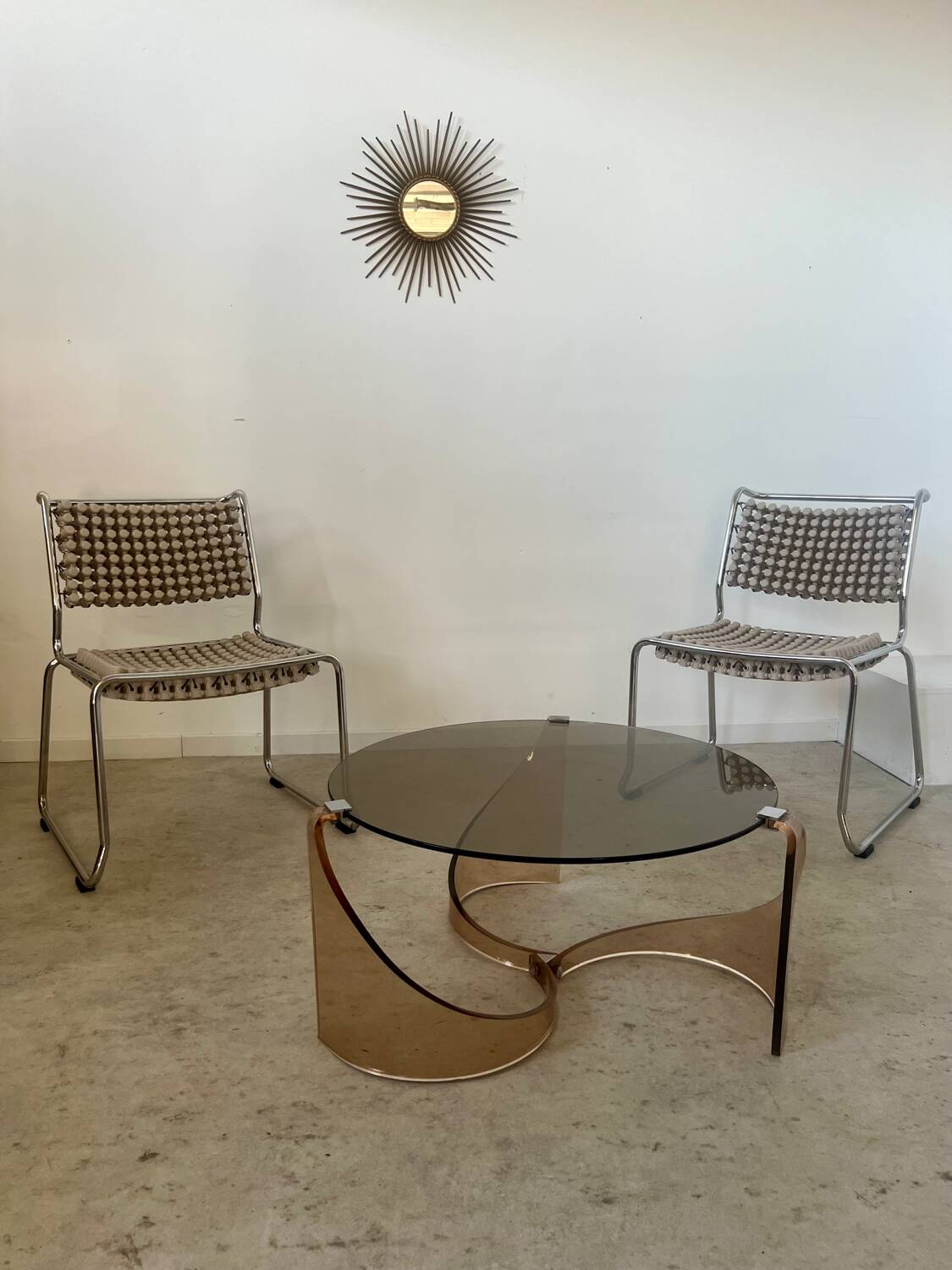 Old plexiglass and smoked glass coffee table design Space age 60s/70s vintage