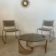 Old plexiglass and smoked glass coffee table design Space age 60s/70s vintage