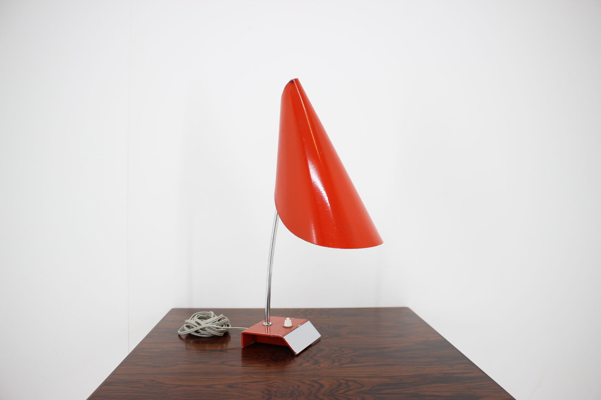 Mid-Century Red Table Lamp, Josef Hurka, 1950s