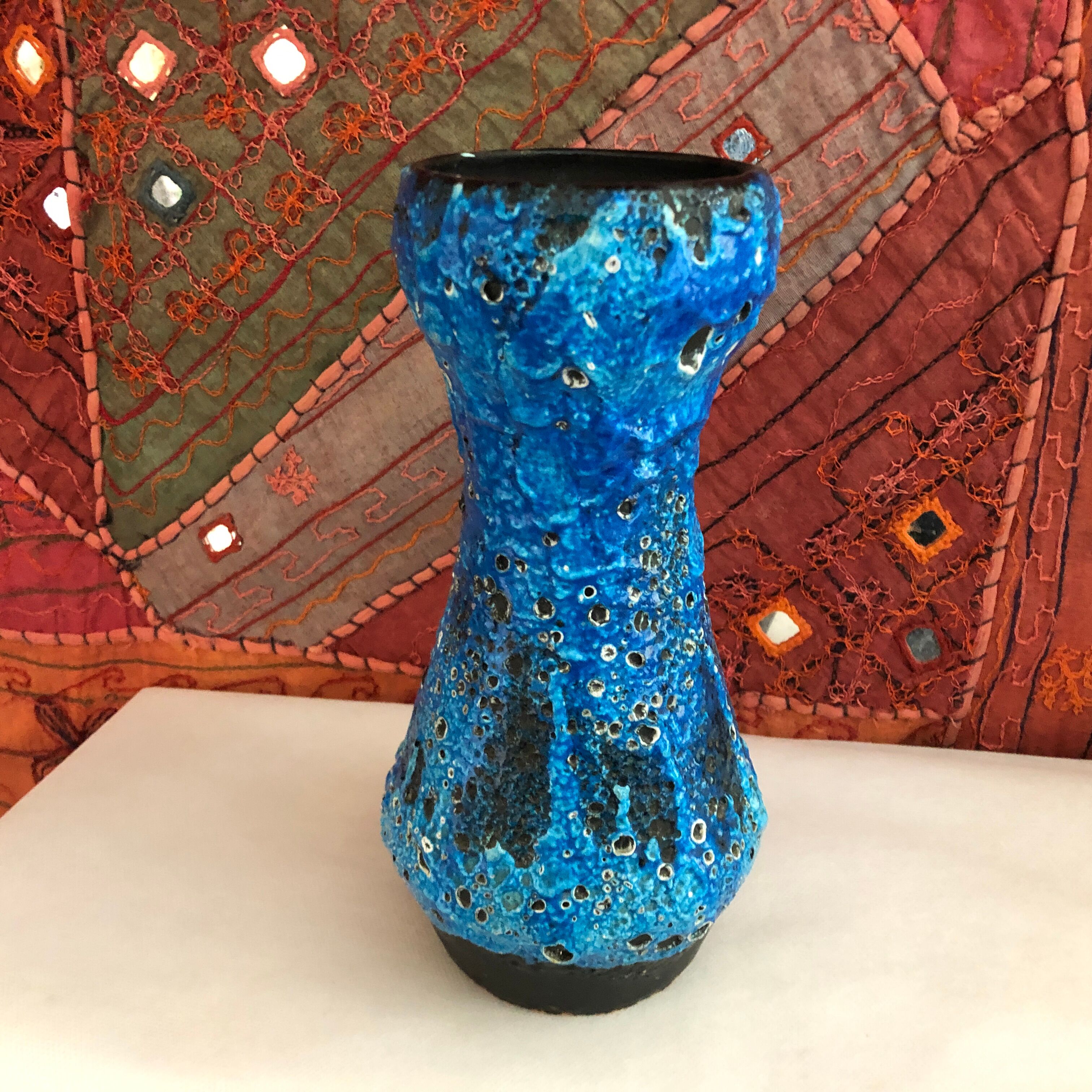 Vintage Seafoam Blue Artisan Vase