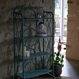 Blue rattan shelf