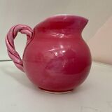 Petit pichet ou pot à lait ancien en céramique rose Vallauris