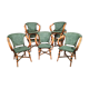 Lot 7 green chairs terrace rattan a 50´s 60´s