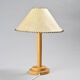 Turned wooden table lamp, French work, 1970s.
