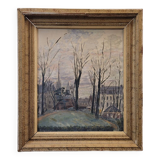 Oil on the link “Vista urbana en invierno”, Firmado “Henry Savoye”, pps. s. XX - France