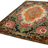 Handmade Vintage Moldov Black Kilim 210 cm x 320 cm - 23260