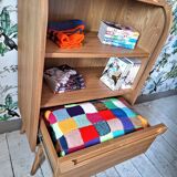 Wapong Oak Color Curtain File Cabinet