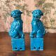 Paire de chiens de Foo en porcelaine - Chine, époque République (début