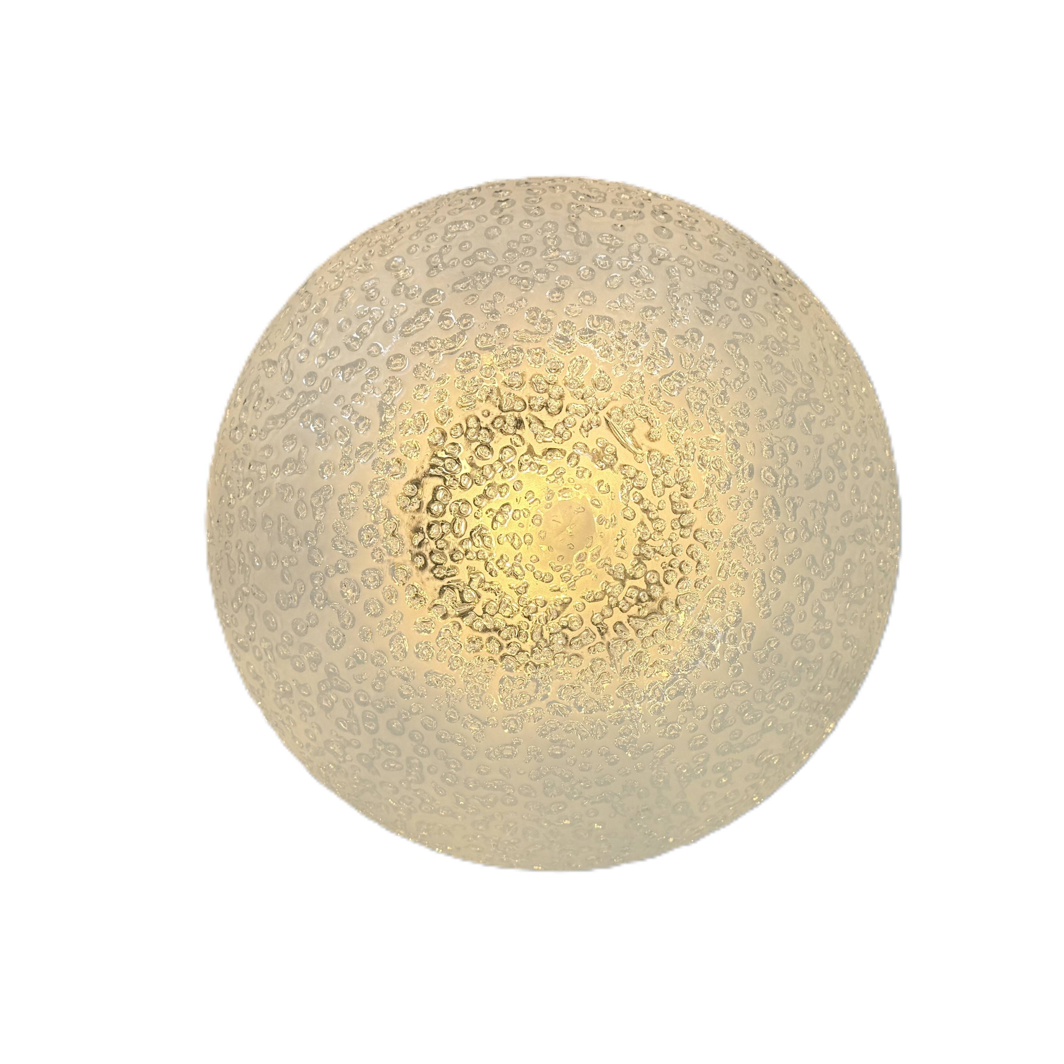 Vintage Iceglass Ceiling Lamp by Doria Leuchten