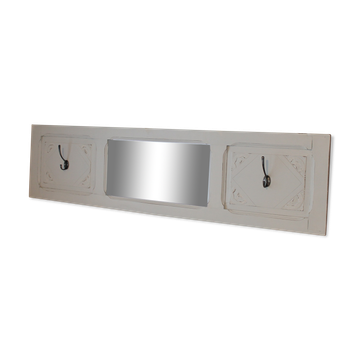 Art deco mirror with 2 hooks