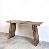 Raw wood bench