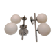 2 double chrome and opaline glass wall lamps 1960