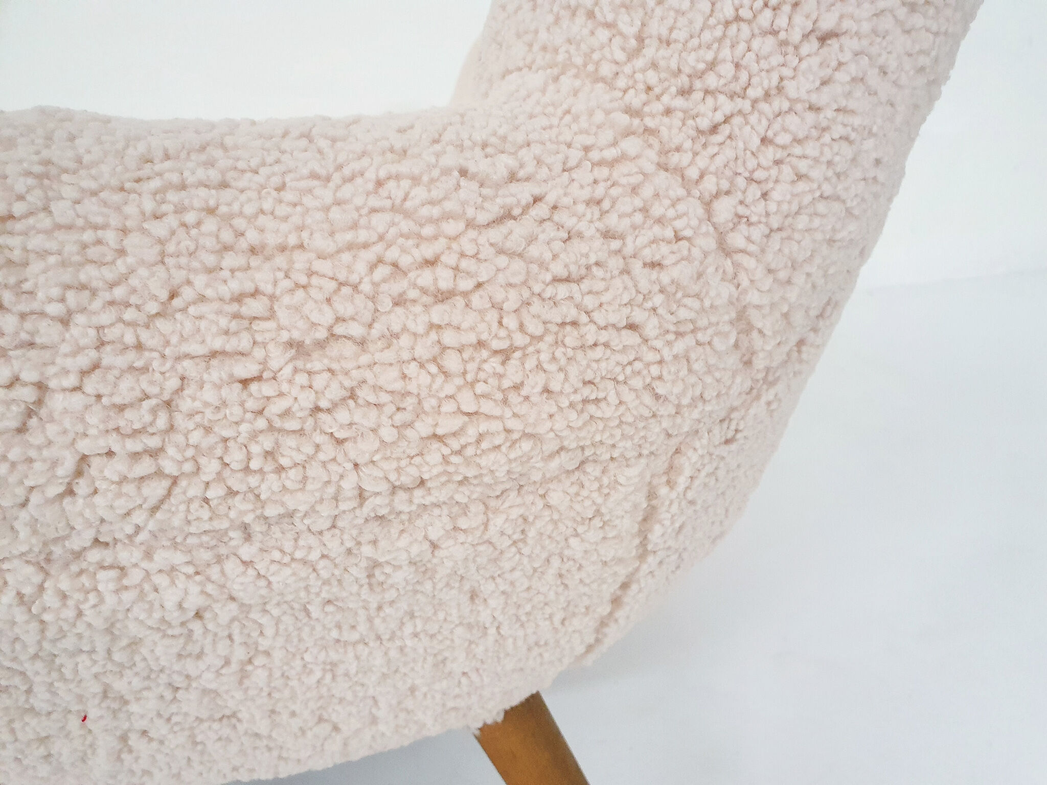 Canapé scandinave en laine bouclée, Danemark années 1960