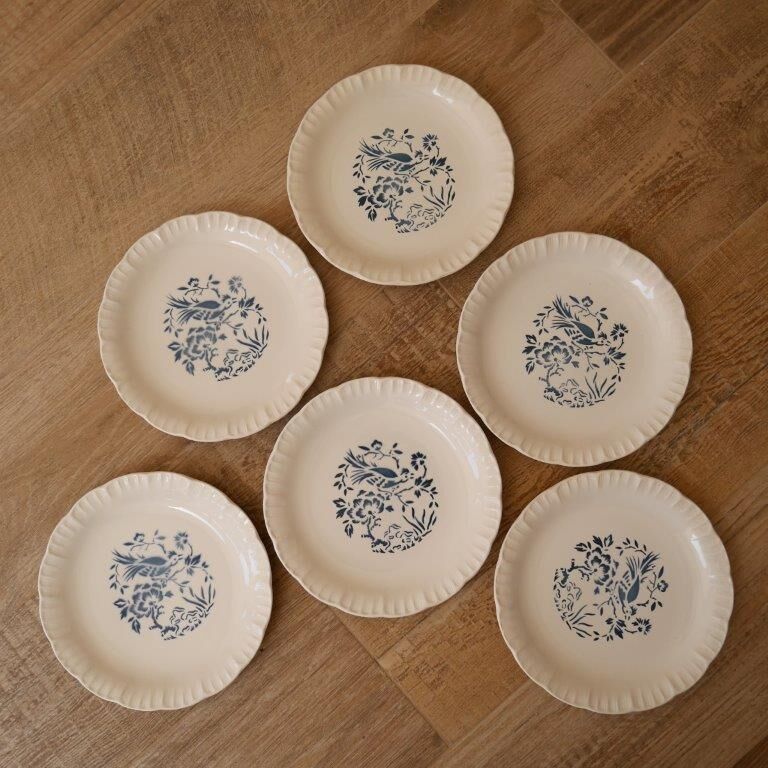 Set of 6 plates Digoin and Sarrguemines, Touraine model