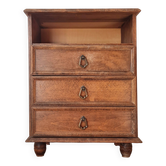 Small vintage wooden piece of furniture with 3 drawers - small chest of drawers.