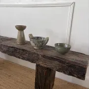 Wooden wabi-sabi bench