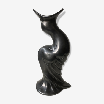 Glazed Black ceramic vase