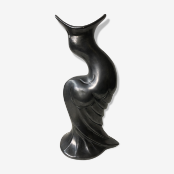 Vase en céramique noire émaillée