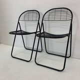 Set of 2 post modern wire chairs by Niels Gammelgaard for Ikea , 1980's