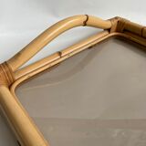 Rattan and glass tray