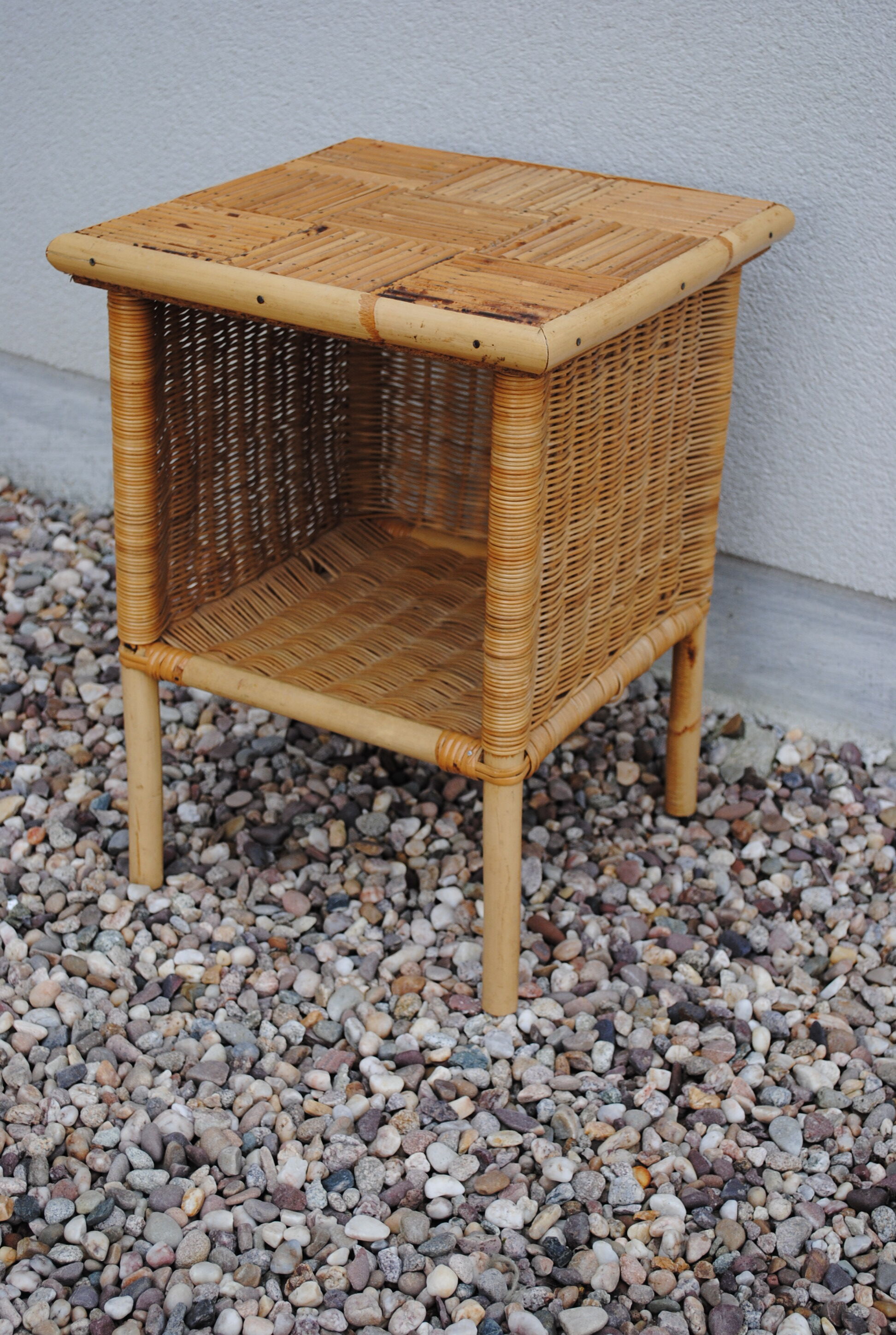 Vintage rattan nightstand
