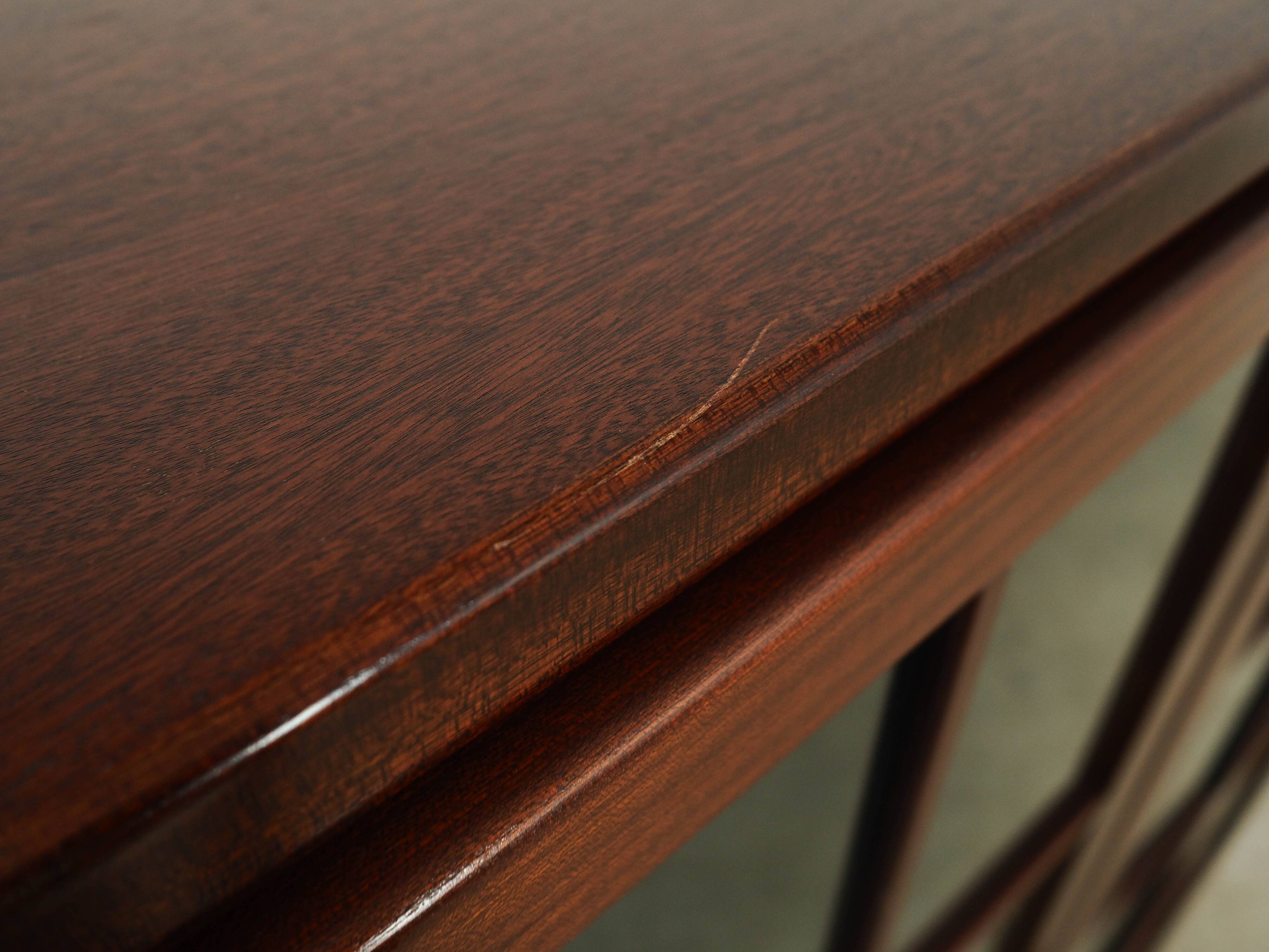 Vitrine en acajou, design danois, années 1970, fabriquée au Danemark