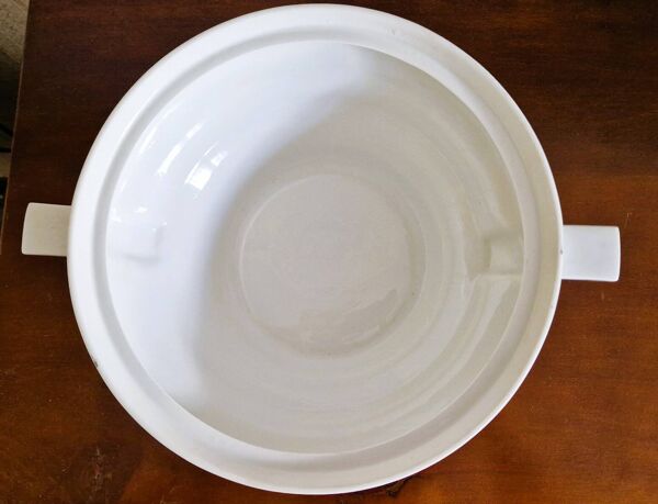 Soupière en porcelaine Haviland blanche avec motifs Dalhia