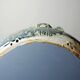 Round wall mirror in blue stoneware La Borne Catido floral decoration 1960 - Accidents