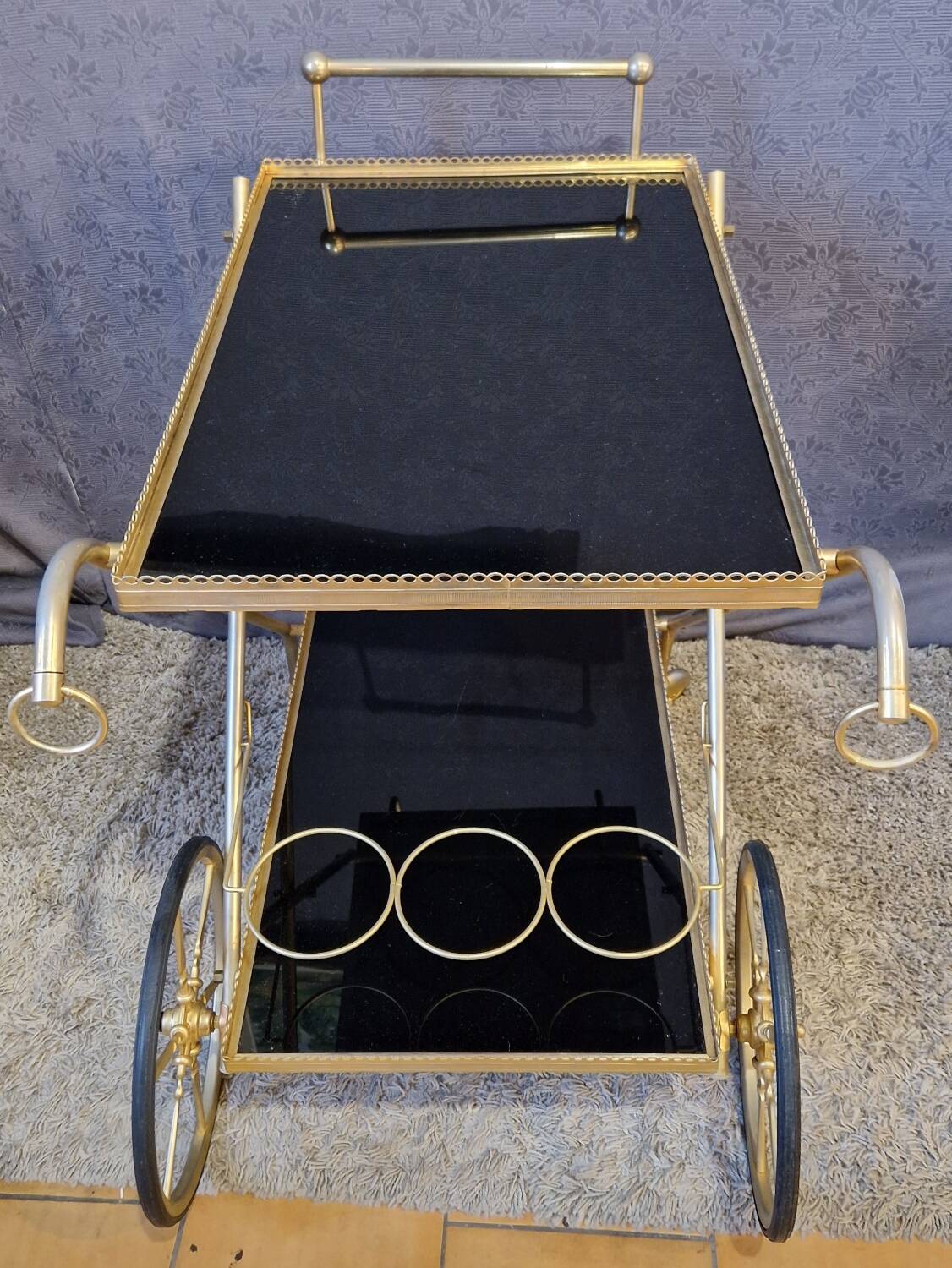 Brass rolling trolley