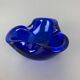 Heavy Murano Glass "Blue" Bowl Element Shell Ashtray Murano, Italy, 1970s