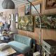 Floor lamp with marble block base Arco Design