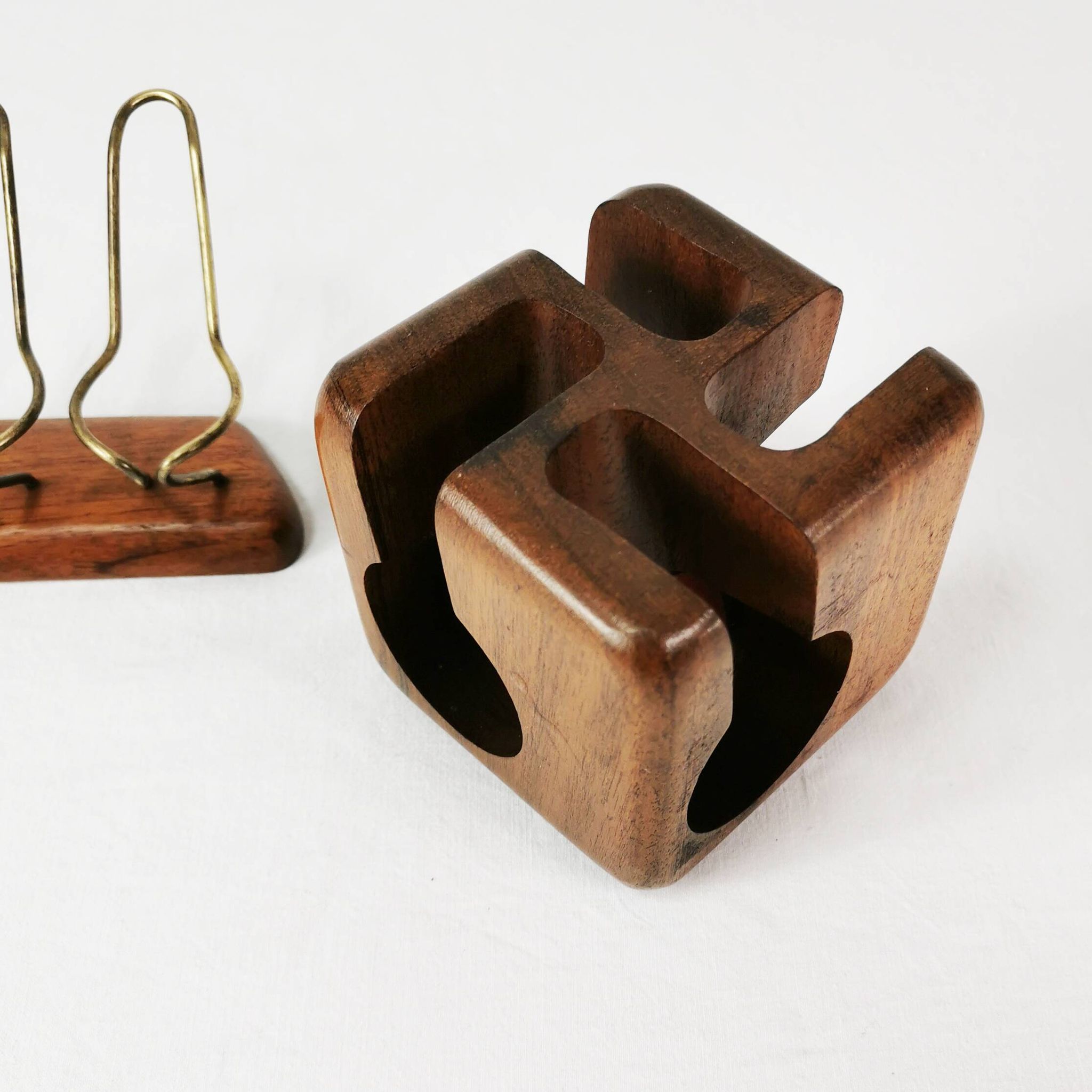 Mid century teak pipe stands, Sweden, 1960s.