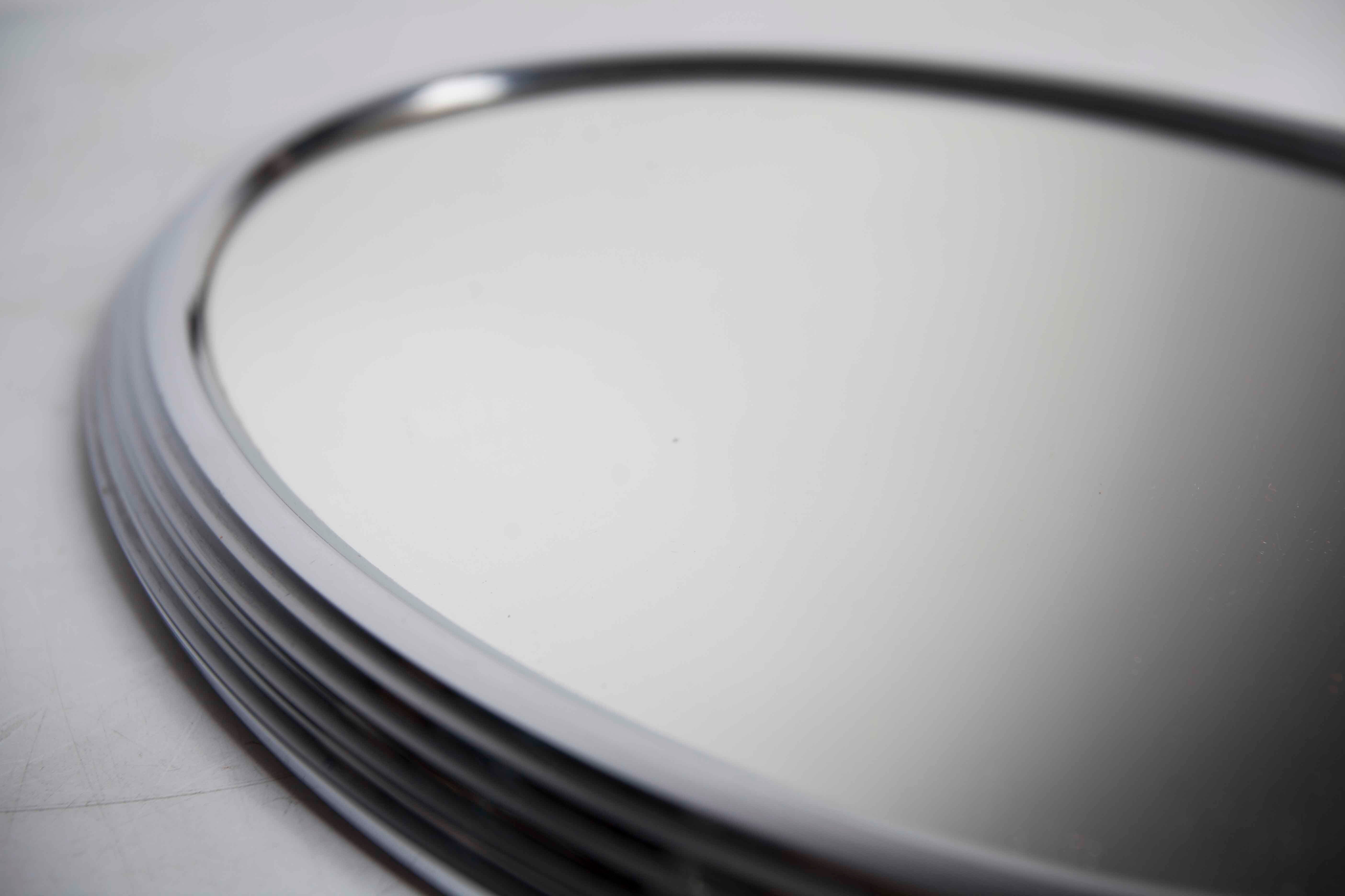 Oval mirror top 1950 silver