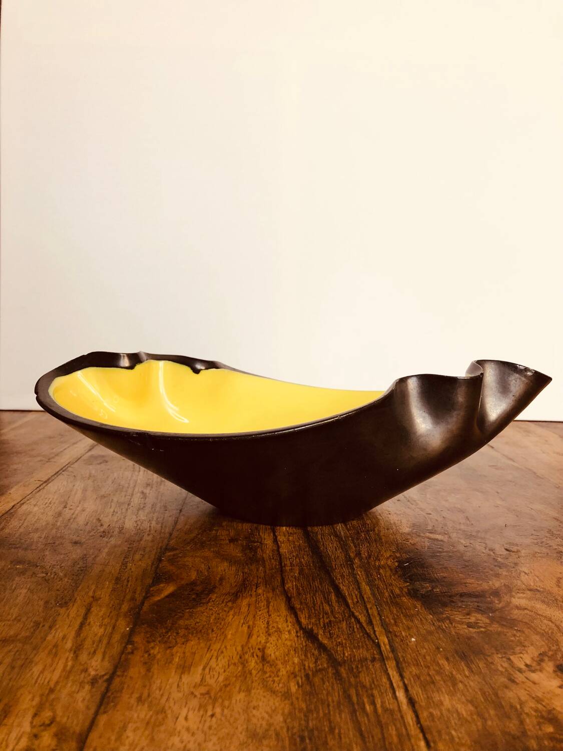 Elchinger yellow and black ceramic bowl. 1950s