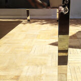 Coffee table in chrome and rosewood metal 1970