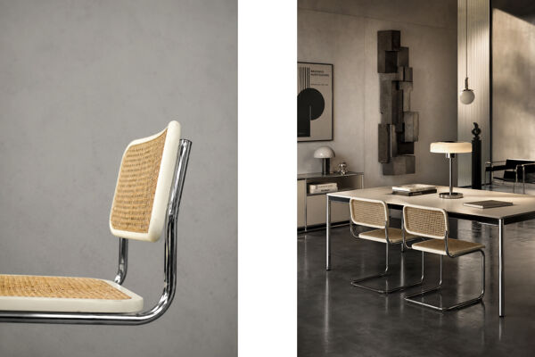 Ensemble de 2 chaises vintage mi-siècle modernes italiennes en bois blanc et osier français.