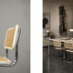 Set of 2 Vintage MidCentury Italian Modern White Wood&French Wicker Chairs