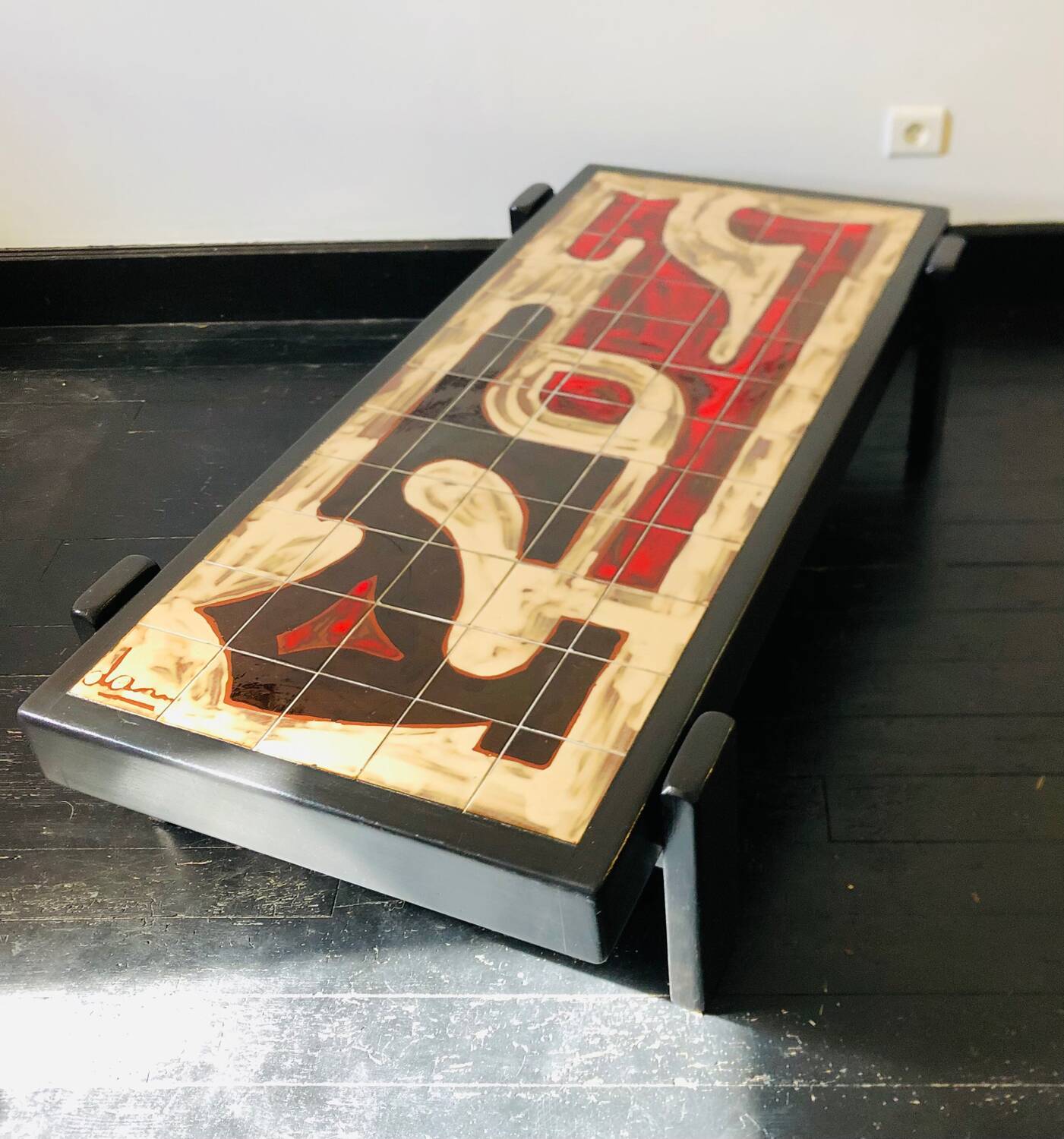 Brutalist ceramic coffee table by Dan