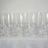 Set of 10 vintage Sèvres crystal glasses, 1970s