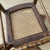 Old chairs in wood and canework